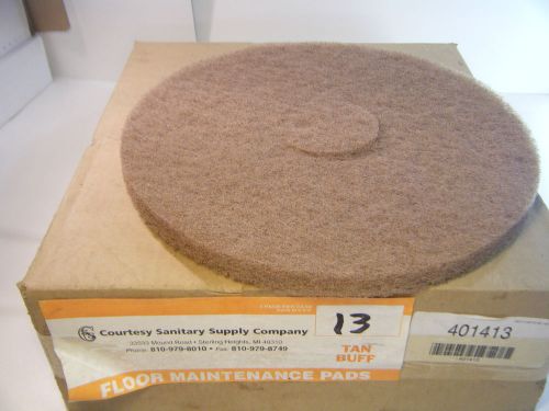 5 Count Lot of 13&#034; TAN FLOOR MAINTENANCE PADS 5 NATURAL BUFFING CLEANING POLISH