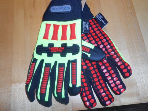 Lot / 2 pairs!!  hi- impact -  men&#039;s gloves black canyon  heavy duty  hi- viz for sale