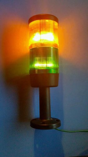 NEW ABB STACK LIGHT / GREEN AND AMBER LENSES,WITH 120 VOLT BULBS !