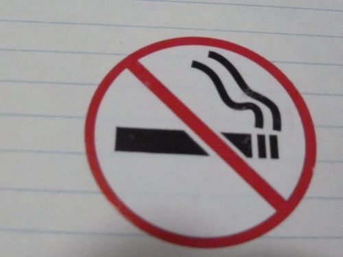 1.5 inch No Smoking labels 20 each, stickers do not, quit smoking sign