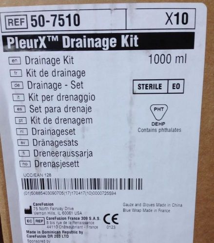 PleurX Drainage Kit 50-7510 1000mL (10 Vacuum Bottles) by CareFusion EXP 5/18/18