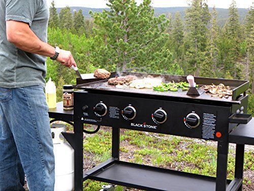 Propane Gas Griddle Cooking Station Food Stainless Steel Burners Fire Kitchen
