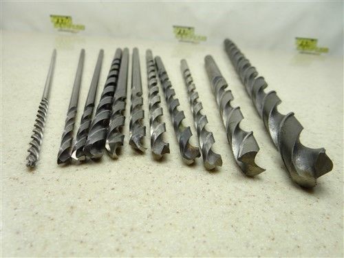 Lot of 11 extra length drills 3/16&#034; to 47/64 usa, ptd for sale