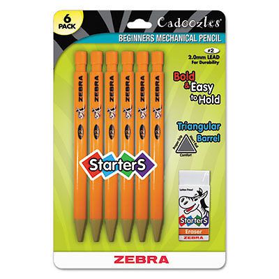 Cadoozles Starter Mechanical Pencil, 2.0 mm, Yellow Barrels, 6/Pack