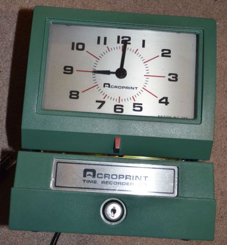 Acroprint Model 125 125er3 Heavy Duty Manual Time Recorder clock analog