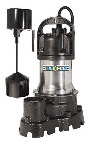 Burcam 1/2 hp effluent pump vertical switch c. i. stainless steel 300526 for sale
