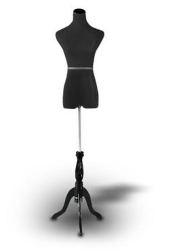 Black female mannequin dress form size 2-4 small 35&#034; 24&#034; 33&#034; (on black tripod... for sale