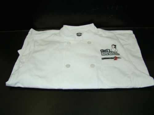 New medium euro-gourmet chef&#039;s rival white long sleeve coat jacket (d1-1247) for sale