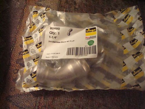 Viega Pro Press 1 1/4&#034; Stainless Elbow 45 P x P  New In Package  80460