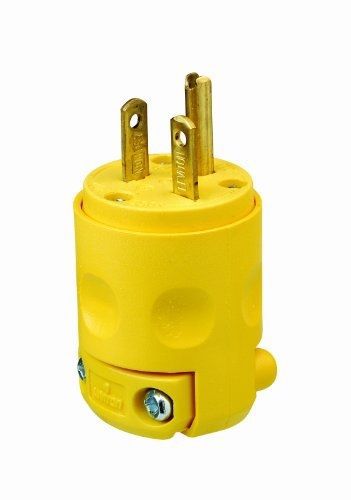 Leviton 620PV 20 Amp, 250 Volt, Plug, Grounding, Yellow