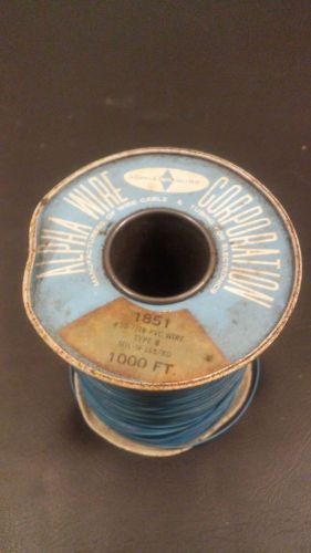 Alpha Wire 1851 #30 7/38 Blue PVC Hook Up Wire Type B used 1000 ft Spool