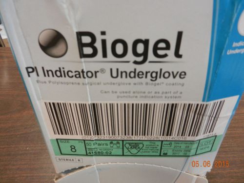 BioGel 41680 NON Latex PL Indicator  UnderGlove Sz 8  Dented Box Sale!  50prs