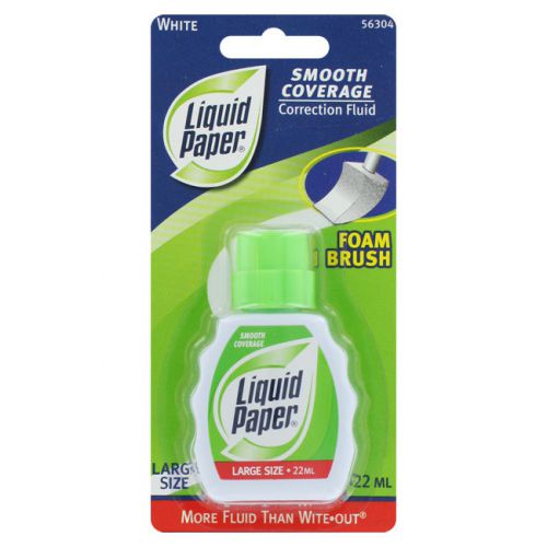 3 Liquid Paper Smooth Coverage Correction Fluid, White