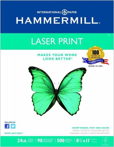 Hammermill Laser Print 24lb 8.5 x 11 98 Bright 500 Sheets/1 Ream (104604)