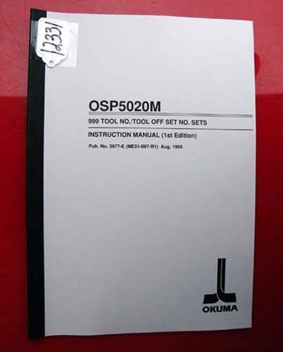 Okuma 999 Tool No./Tool Off Set No. Sets Instruction 3977-E Inv.12331