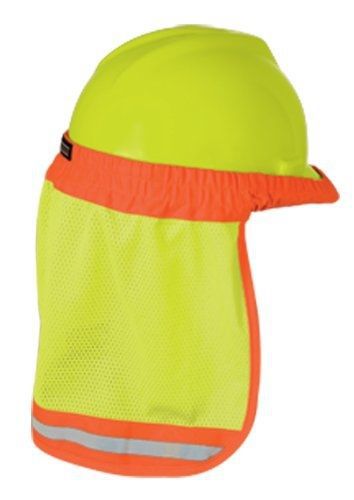 Ml kishigo 2810 polyester hard hat sun shield, lime for sale