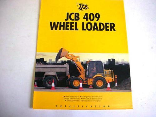 JCB 409 Wheel Loader 6 Pages,1994 Brochure                               #