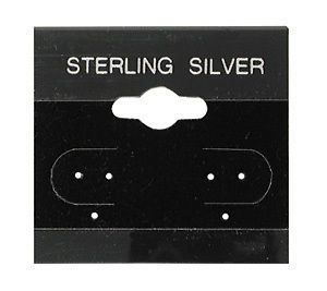 Jewelry 100 Earring Hanging Card Sterling Silver Black