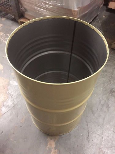 used 55 gallon steel drum (with drum lid completely removed)