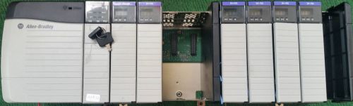 ALLEN-BRADLEY CONTROLOGIX PLC RACK CPU5555 w/6 CARDS SHOWN BELOW INCLUSIVE