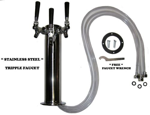 Triple Tap Draft Beer Tower - Stainless Steel D4743STT- MANUFACTURERS SPECIAL !!