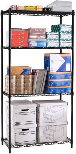 Complete Storage Racks 4 Shelf Unit in Black 72&#034; x 48&#034; x 18&#034;