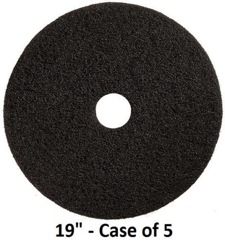 Treleoni 0010119 Conventional Floor Stripping Pad, 19&#034;, Black (Pack of 5)