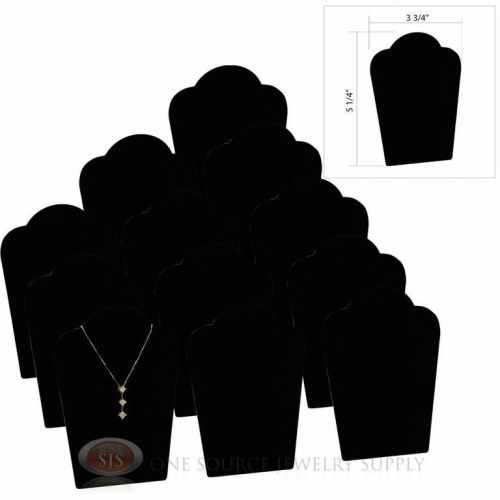 (12) 5 1/4&#034; Black Velvet Padded Pendant Necklace Display Easel Presentation