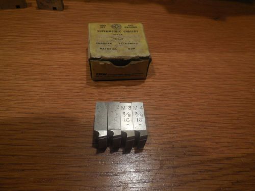 1 Set of 4 Supermetric 3/8&#034;-16 Thread Chasers.  A TRW Co. Free USA Shipping!