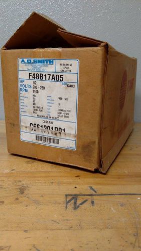 New ao smith 1/2 hp 1100 rpm 200-230 v 48y fr semi-encl encl m# f48b17a05 for sale