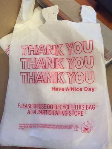 T-Shirt 816 Lg. Carry Out 1/6 Thank You Grocery Plastic Shopping Bag 11 x 6 x 22