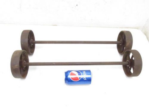 Antique hit &amp; miss engine cart truck trailer scales 5&#034; cast iron wheels w/axle for sale