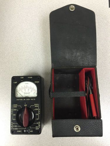 Vintage Triplett Multimeter OHMS Electrical Meter Model 666-R Case Leads Tested
