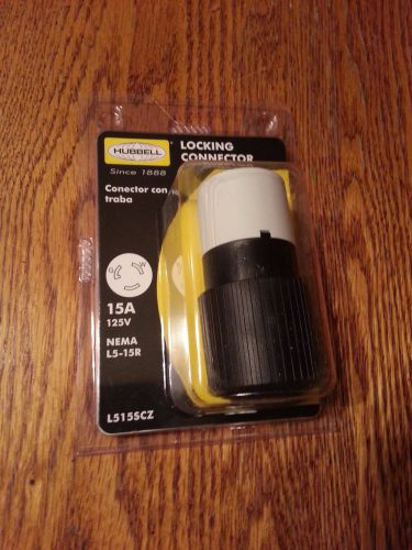 Hubbell locking connector 15a 125v nema l5-15r l55scz  brand new sealed for sale