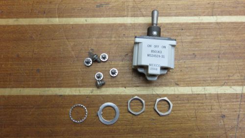 Eaton 8501k3 panel mount toggle switch 20amp 115vac dpdt ms24524-31 for sale