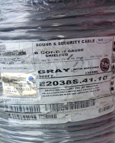 General Cable/Carol E2038S 18/8C Stranded Shielded Media/Comm Wire USA CMR /10ft