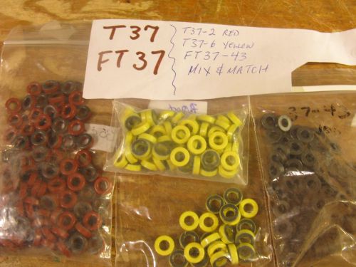 QTY 27 mix and match .37  inch Toroid Cores- T37-2, T37-6,FT37-43 FREE SHIPPing