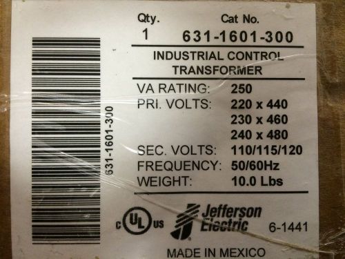 Jefferson Electric 631-1601-300 Industrial Control Transformer