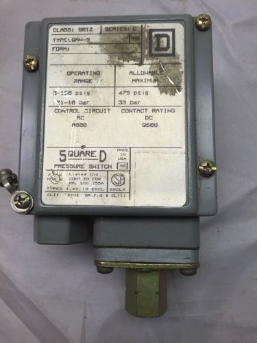 Square d 9012gaw5 pressure switch for sale