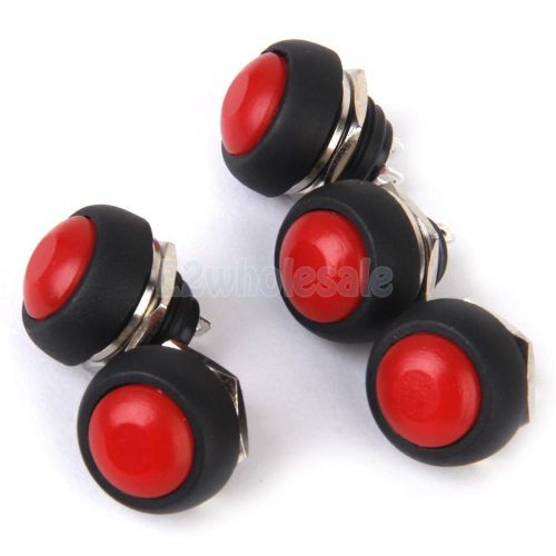 5x momentary push button horn switch off-on doorbell/boat/car waterproof red for sale