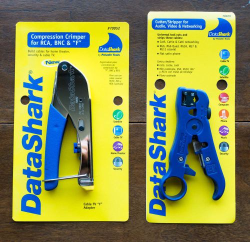 Datashark 70052 compression crimper tool for rca, bnc &amp; f. cutter stripper 70029 for sale