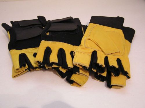 Anti vibration work - riding gloves 3 pairs cow grain leather with nylon for sale