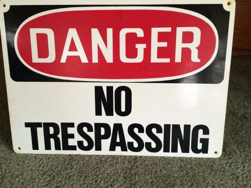 Danger No Trespassing Aluminum Sign 14 X 10