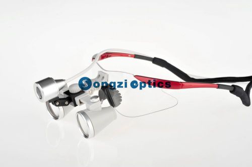 2.5x red frame binocular dental loupes surgical loupes with headlight for sale