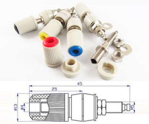 1set 5 colors 24a 30vac-60v dc power connector 4mm copper insulated binding post for sale