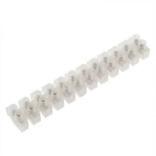New Wire Connector 12-Position Plastic Barrier Terminal Block 10A White SC2