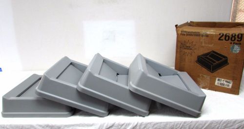 Lot of 4 new RUBBERMAID 2689 fits 3568/3569 Swing-Top Lid, gray grey Color