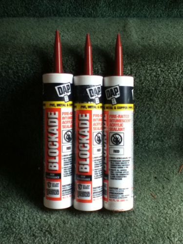 3 tubes dap 18858 intumescent acrylic sealant, 10.1 oz each, red for sale