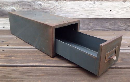 Vintage Metal Small Parts Storage Bin Container ~ Vintage Toolbox ~ File Cabinet