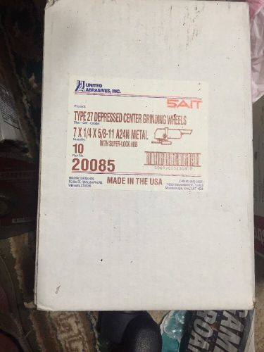 United abrasives a24n sait grind type 27 - 7&#034;x 1/4&#034;x 5/8&#034;-11 grind wheel b112 for sale